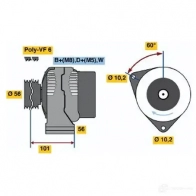 Генератор BOSCH 0123320041 KC (R) 14V 45/90A 305128 RLJLR