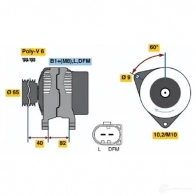 Генератор BOSCH AL0831N 305634 0124615007 NCB2 (>) 14V 90/150A - Изображение 2