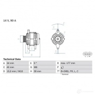 Генератор BOSCH BEEH3 333497 8 338 0986083380 - Изображение 2