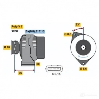 Генератор BOSCH 39 65 BMC4CAS 0986039650 332490