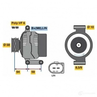 Генератор BOSCH EL7 (<) 14V 95/150A Volvo V70 3 (135) Универсал 2.0 T5 241 л.с. 2010 – 2014 0125711045 UHZJ6