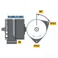 Генератор BOSCH G1 (-) 14V 8/32A 304611 GAVMC1N 0120339536
