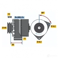 Генератор BOSCH 0120469993 N1 (R) 14V 31/80A 1423135481 YZRLR