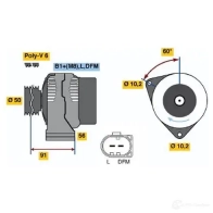 Генератор BOSCH NCB1 (>) 14V 70/120A 305494 0124515056 FD2W7