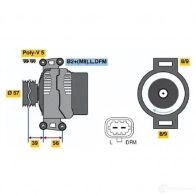 Генератор BOSCH OFK5W Opel Astra (G) 2 Хэтчбек 2.2 16V (F08. F48) 147 л.с. 2000 – 2005 0124415025 KCB2 (>) 14V 55/100A