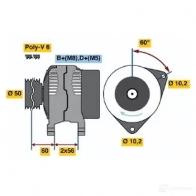 Генератор BOSCH Y879H 443 5 0986044350 332823