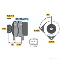 Генератор BOSCH CLSVS9 Audi A2 E4 (>) 14V 50/110A 0124325056