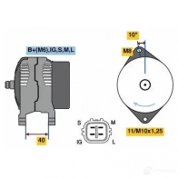 Генератор BOSCH Toyota Vitz (XP90) 2 Хэтчбек 1.4 D 4D (NLP90) 90 л.с. 2005 – 2025 0986080470 UE970 80 47
