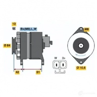 Генератор BOSCH Opel Vectra (B) 2 Седан 1.7 TD (F19) 82 л.с. 1995 – 1998 4 394 DS4QNZ 0986043941