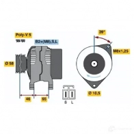 Генератор BOSCH BIDCUJ 0124325008 KCB1 (>) 14V 90A Mitsubishi Space Star