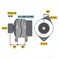 Генератор BOSCH GCB2 (>) 14V 40/85A 0124225016 YDVK9 Fiat Bravo