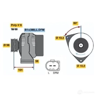 Генератор BOSCH 305489 0124515046 AL0808N NCB1 (>) 14V 70/120A - Изображение 5