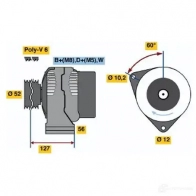 Генератор BOSCH OKNU18K 305135 KC (R) 14V 45/90A 0123320057 - Изображение 3