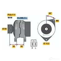 Генератор BOSCH 305099 KC (R) 14V 45/95A D70L5P 0123315018