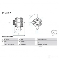 Генератор BOSCH Bmw X5 (E70) 2 Внедорожник 3.0 xDrive 30 d 235 л.с. 2008 – 2010 OJJBG00 8 346 0986083460