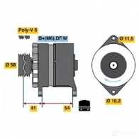Генератор BOSCH Chrysler Voyager 3 (GS) 1995 – 2000 4 428 LBRN36 0986044280