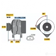 Генератор BOSCH DW10J1 E6 (>) 14V 120A 0124425039 Renault Clio (KR) 3 Универсал 1.2 16V Hi Flex (KR0S) 75 л.с. 2008 – 2025