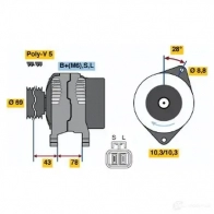 Генератор BOSCH Nissan Serena (C23) 1 Минивэн 2.0 126 л.с. 1992 – 2001 16LLZ 0986044721 4 472