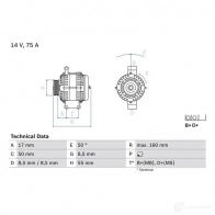 Генератор BOSCH 6A07T 490 8 0986049081 333157 - Изображение 3