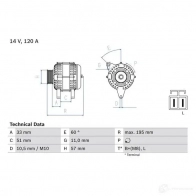 Генератор BOSCH 0986081060 333339 810 6 6JZML - Изображение 3