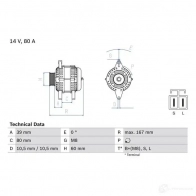 Генератор BOSCH K2SJXH 45 70 332939 0986045701 - Изображение 3