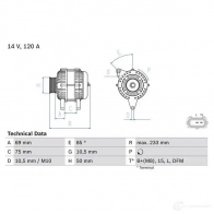 Генератор BOSCH 418 1 332666 4VLIK 0986041810 - Изображение 2