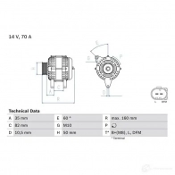 Генератор BOSCH 42 64 332742 J2SWG 0986042640 - Изображение 3