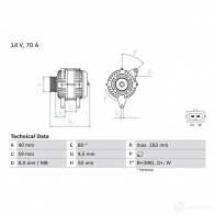 Генератор BOSCH FIBQ4 0986038070 332370 3 807 - Изображение 3