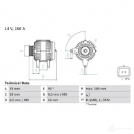 Генератор BOSCH 4 626 0986046260 332992 2DEJQ5K - Изображение 2