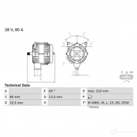 Генератор BOSCH 333104 48 10 0986048100 VTPJSD - Изображение 3