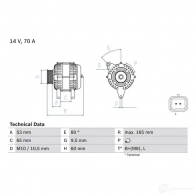 Генератор BOSCH 332897 4 526 0986045261 O8A6STX - Изображение 3