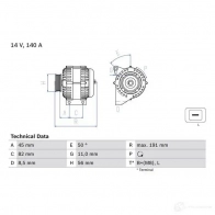 Генератор BOSCH 5YC56WE 332762 0986042840 42 84 - Изображение 2