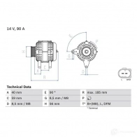 Генератор BOSCH 58CKKG 4 438 332826 0986044380 - Изображение 3