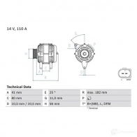Генератор BOSCH 333422 82 32 OLUMW 0986082320 - Изображение 3