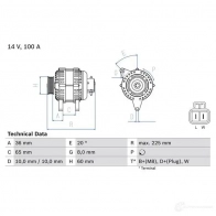 Генератор BOSCH Y7RLZE8 0986043981 439 8 332806 - Изображение 3