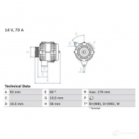 Генератор BOSCH 36 82 332298 0986036820 SR0041545902