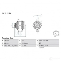 Генератор BOSCH 333337 0986081040 81 04 G6OR4 - Изображение 2