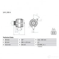 Генератор BOSCH 332746 0986042680 4 268 QZJT4 - Изображение 3