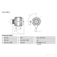 Генератор BOSCH RXFT33 0986040940 Audi A3 (8L1) 1 Хэтчбек 4 094