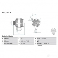 Генератор BOSCH 41 95 CAFSW 332679 0986041950 - Изображение 2