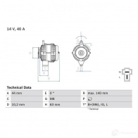 Генератор BOSCH 332329 H42S65U 3 727 0986037271 - Изображение 3