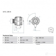 Генератор BOSCH 84 06 1TH4MOA 333546 0986084060 - Изображение 3