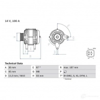 Генератор BOSCH 332978 46 12 0986046120 JK5YE21 - Изображение 3