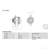 Генератор BOSCH 752ZCC3 0986042770 4 277 332755 - Изображение 2