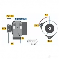 Генератор BOSCH Bmw NW00E 0986039730 3 973