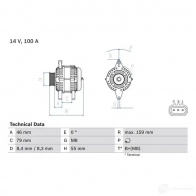 Генератор BOSCH 8 444 0986084440 ELM57J1 1425142187