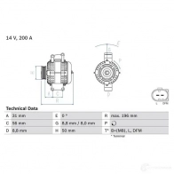 Генератор BOSCH 4 632 0986046320 DO835WI 332999 - Изображение 2