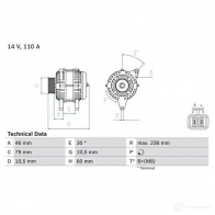 Генератор BOSCH 49 50 IBHNUW5 0986049500 333191 - Изображение 3