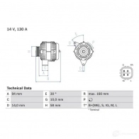 Генератор BOSCH 4 922 333171 0986049221 FJ82E - Изображение 1