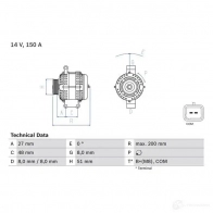 Генератор BOSCH 333131 0986048740 48 74 1LV9RQ - Изображение 2